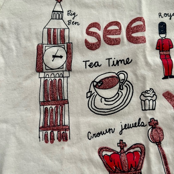 Oshkosh London tee, with red glitter size 8 - Picture 2 of 7